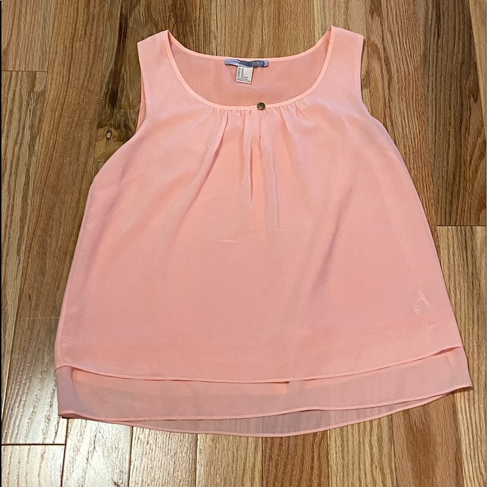 Pale pink layered blouse, medium, forever 21